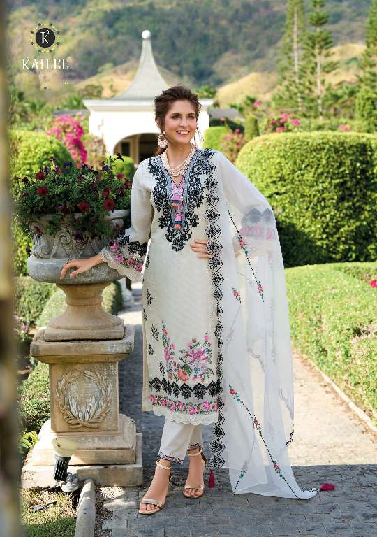 KAILEE CRESSA WHOLESALE READYMADE BLACK AND WHITE COLOR PREMIUM SUMMER FANCY SALWAR SUITS