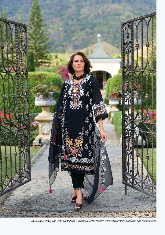 KAILEE CRESSA WHOLESALE READYMADE BLACK AND WHITE COLOR PREMIUM SUMMER FANCY SALWAR SUITS