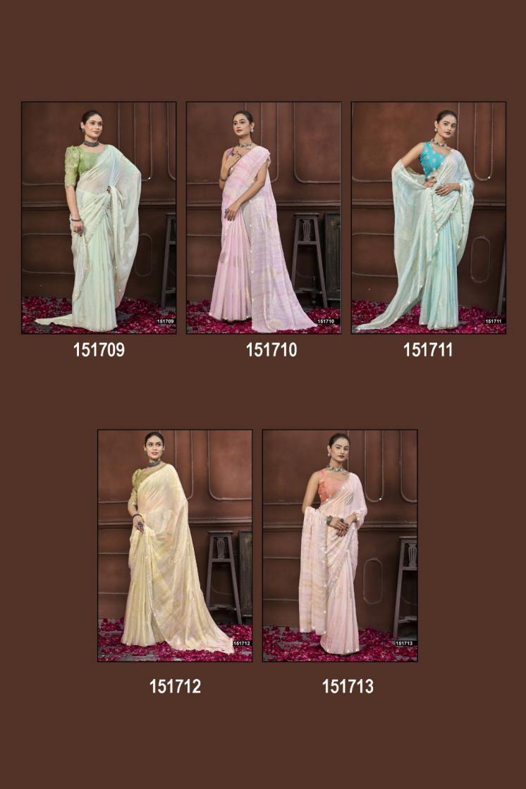 AADHIMA BY VALLABHI PRINTS UNIQUE COLOURS CHIFFON SAREE ONLINE