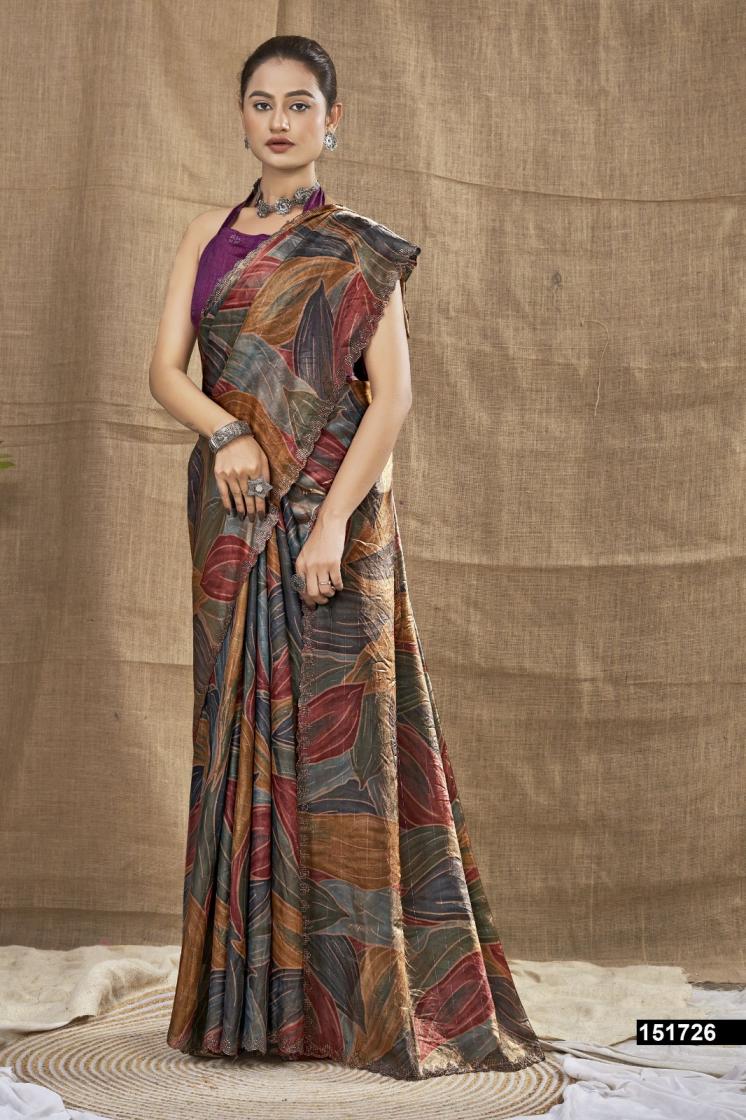 KSHITIJA BY VALLABHI PRINTS CHIFFON PRETTY LOOK SAREE WHOLESALER
