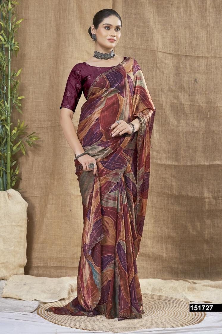 KSHITIJA BY VALLABHI PRINTS CHIFFON PRETTY LOOK SAREE WHOLESALER