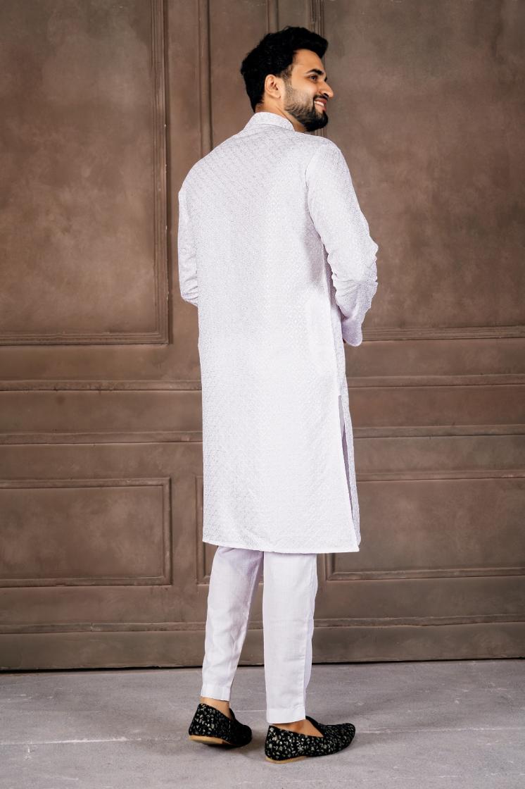 AR EXPORTS MANYAVAR VOL 1 RAYON SHIFFLLI SEQUENCE WORK READYMADE CLASSIC MENS KURTA