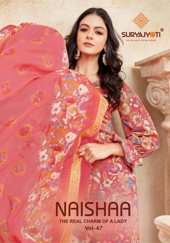 SURYAJYOTI NAISHAA VOL 47 JAM SATIN PRINT FANCY UNSTITCH SALWAR KAMEEZ