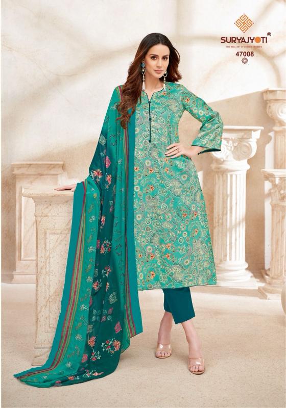 SURYAJYOTI NAISHAA VOL 47 JAM SATIN PRINT FANCY UNSTITCH SALWAR KAMEEZ