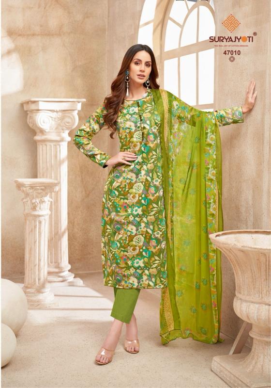 SURYAJYOTI NAISHAA VOL 47 JAM SATIN PRINT FANCY UNSTITCH SALWAR KAMEEZ