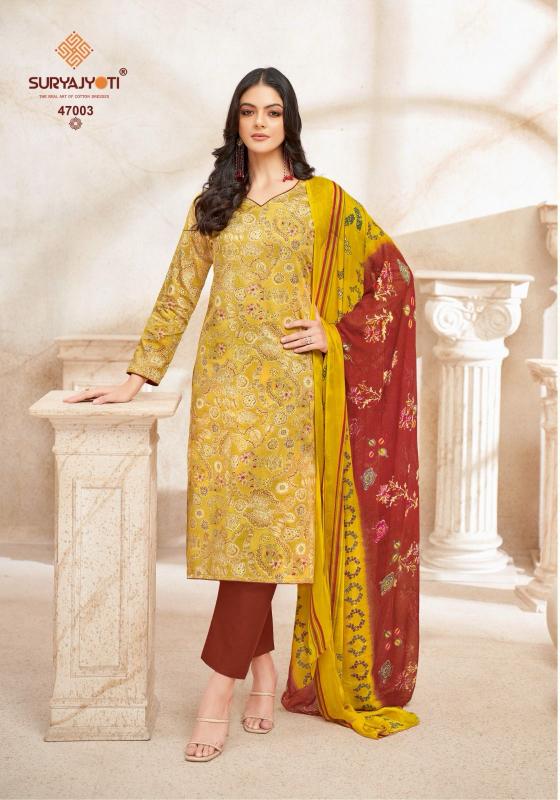 SURYAJYOTI NAISHAA VOL 47 JAM SATIN PRINT FANCY UNSTITCH SALWAR KAMEEZ