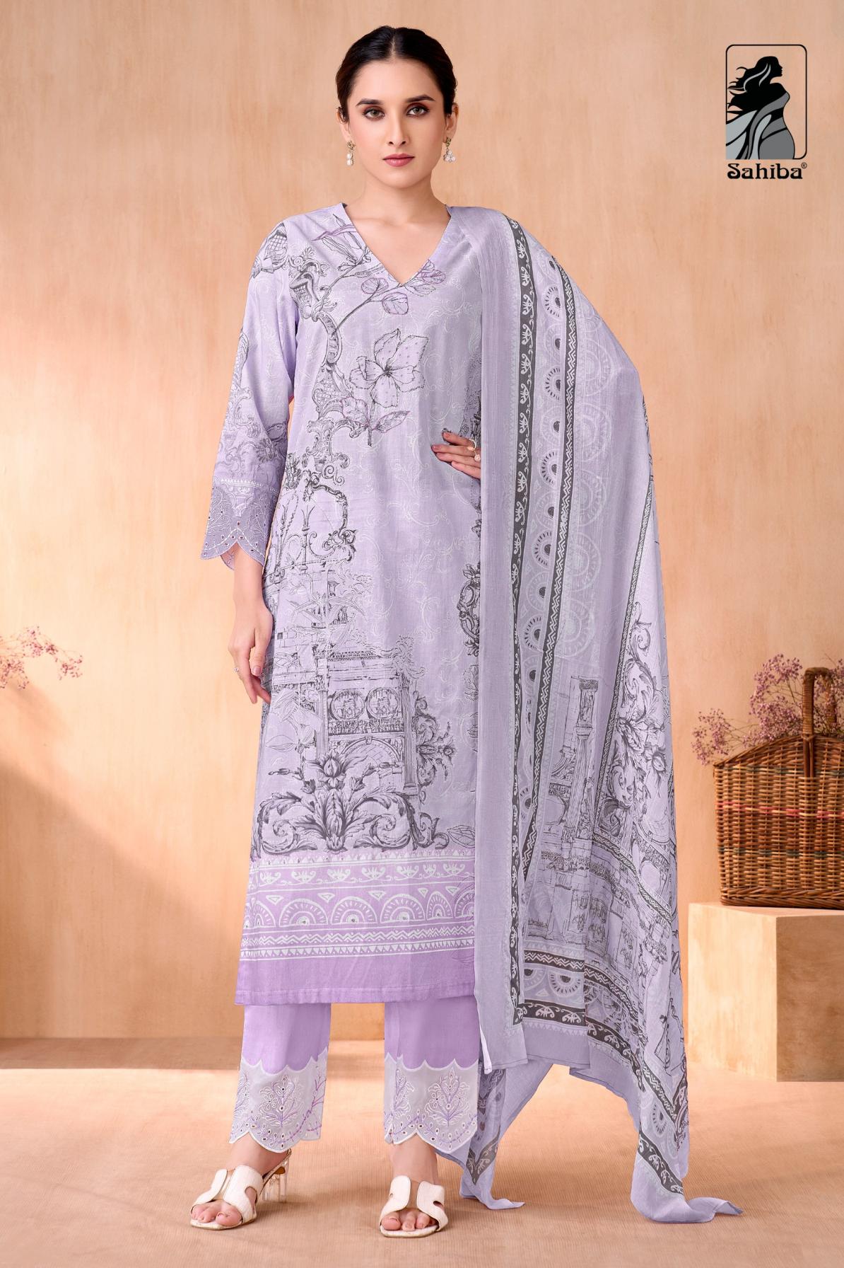 NIVEDITA BY SAHIBA COTTON LAWN UNIQUE COLOURS DRESS MATERIAL