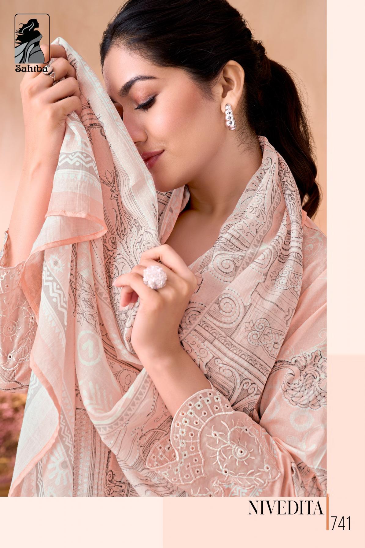 NIVEDITA BY SAHIBA COTTON LAWN UNIQUE COLOURS DRESS MATERIAL