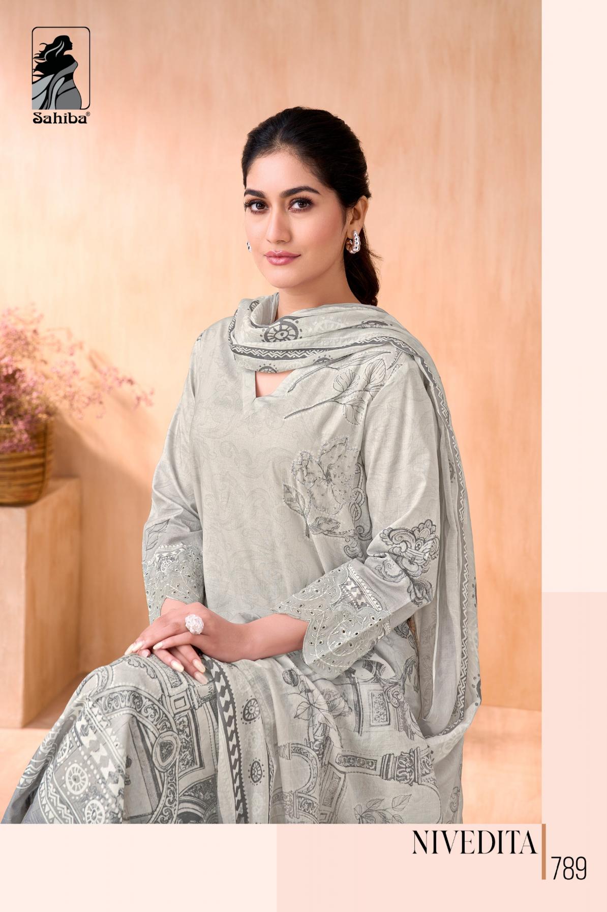 NIVEDITA BY SAHIBA COTTON LAWN UNIQUE COLOURS DRESS MATERIAL