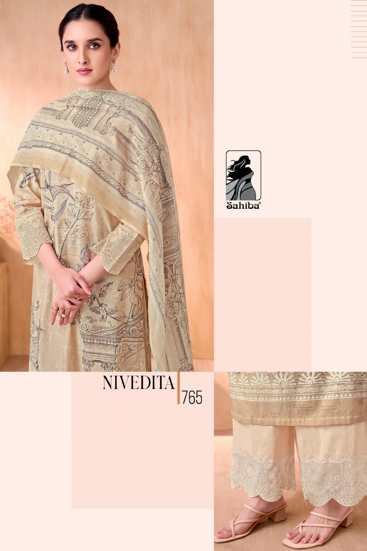 NIVEDITA BY SAHIBA COTTON LAWN UNIQUE COLOURS DRESS MATERIAL