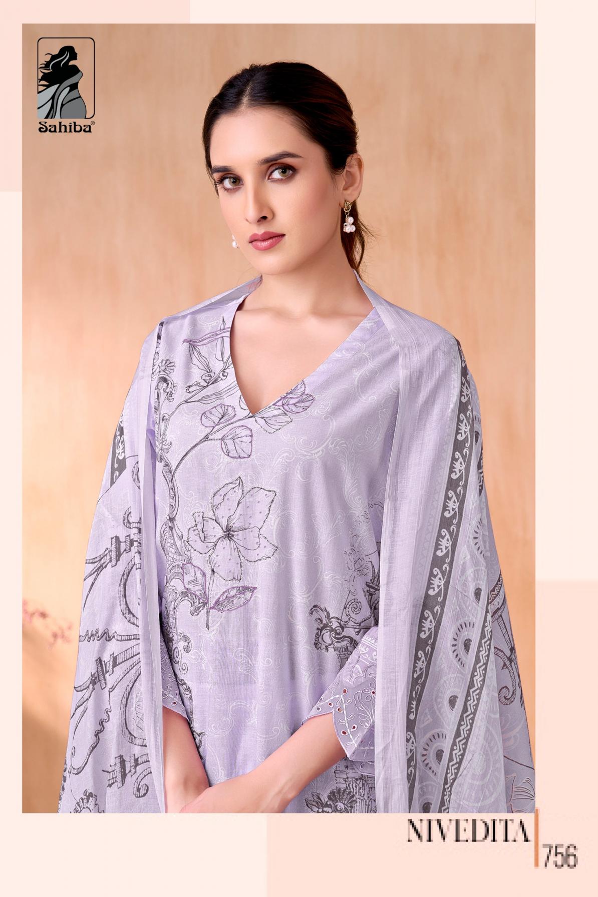 NIVEDITA BY SAHIBA COTTON LAWN UNIQUE COLOURS DRESS MATERIAL
