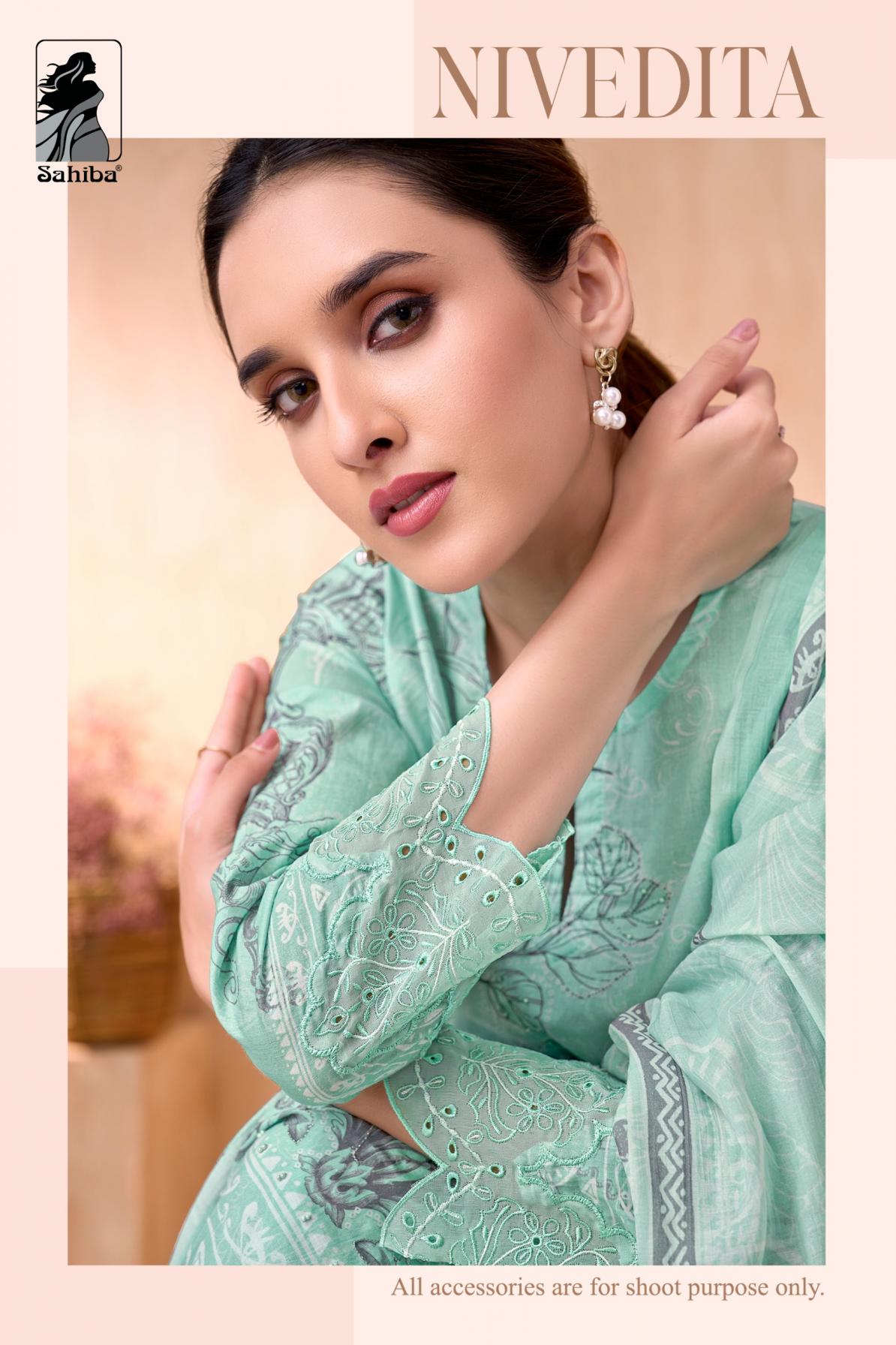 NIVEDITA BY SAHIBA COTTON LAWN UNIQUE COLOURS DRESS MATERIAL