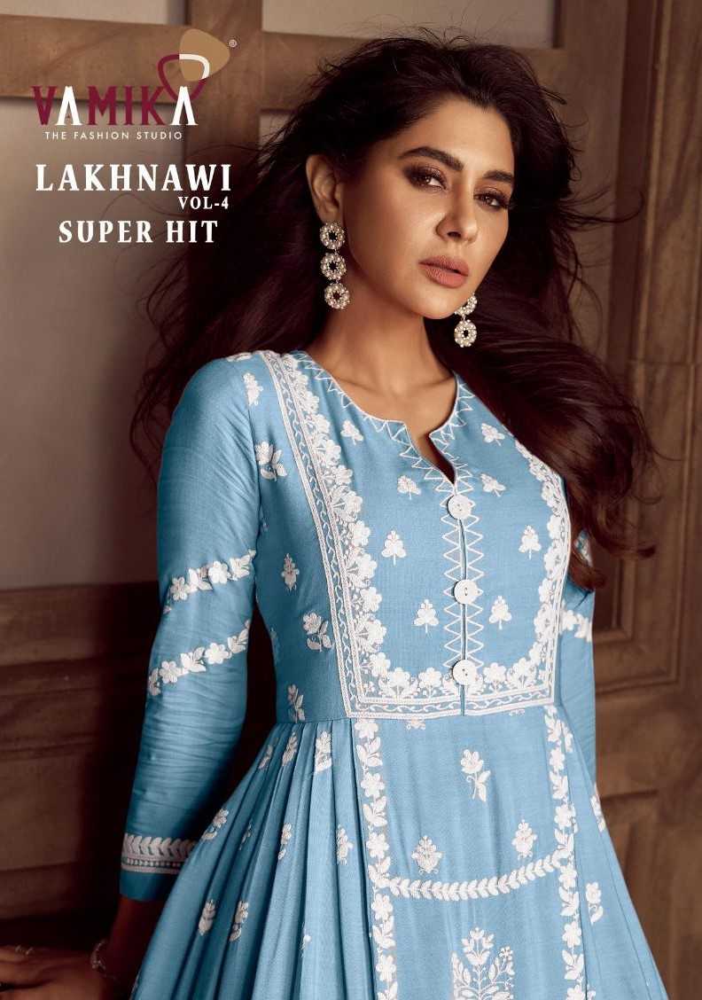 VAMIKA LAKHNAWI VOL 4 SUPER HIT READYMADE KURTI PLAZZO DUPATTA DESIGNER COLLECTION