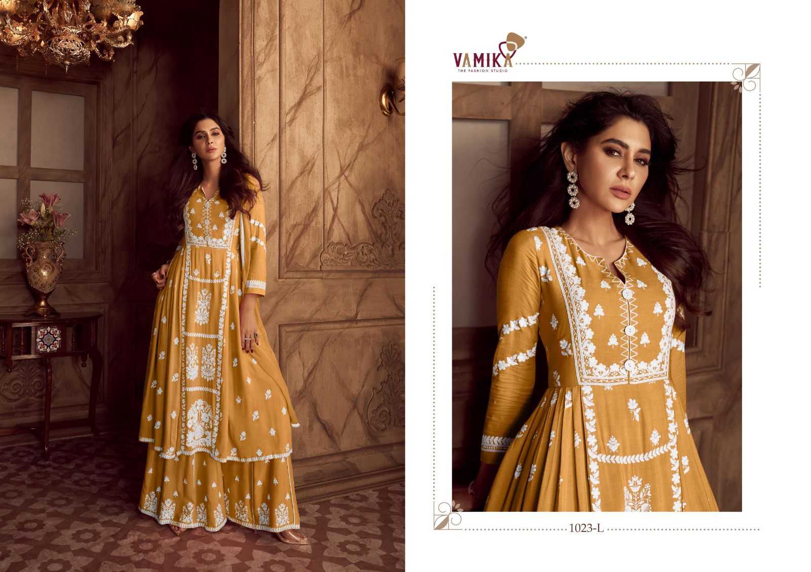 VAMIKA LAKHNAWI VOL 4 SUPER HIT READYMADE KURTI PLAZZO DUPATTA DESIGNER COLLECTION