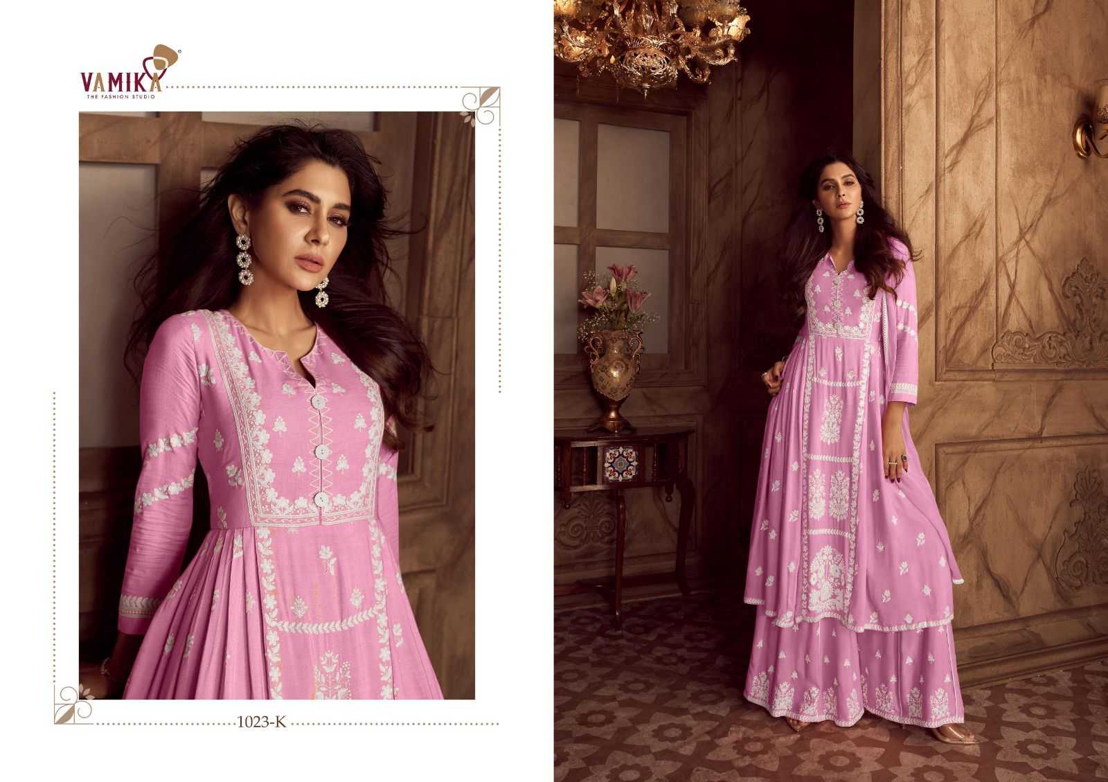 VAMIKA LAKHNAWI VOL 4 SUPER HIT READYMADE KURTI PLAZZO DUPATTA DESIGNER COLLECTION