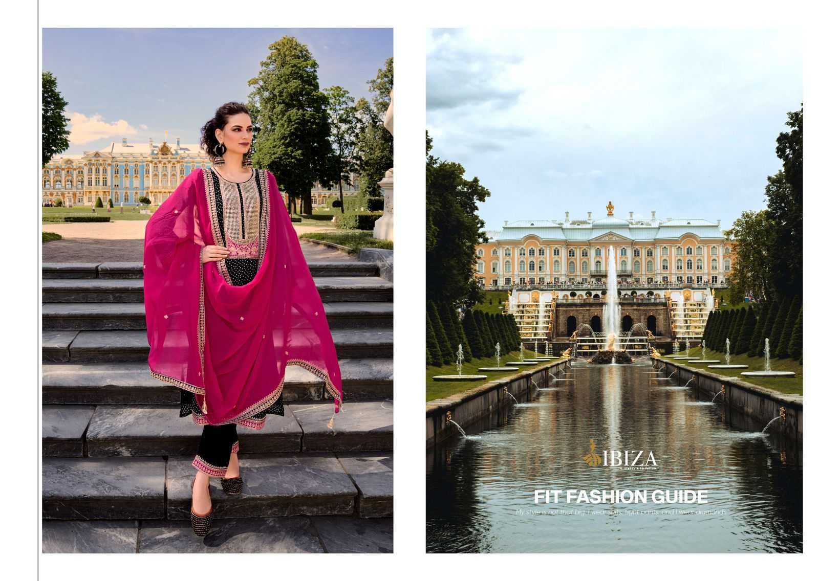 RANG BANDHEJ BY IBIZA RUSSIAN SILK TRADITIONAL WEAR DRESS MATERIAL EXPORTS