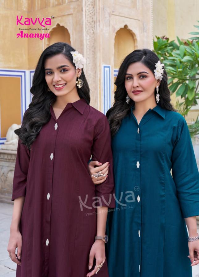KAVYA ANANYA VOL 1 READYMADE DYED VATICAN A-LINE STYLISH CO-ORD SET FOR WOMENS