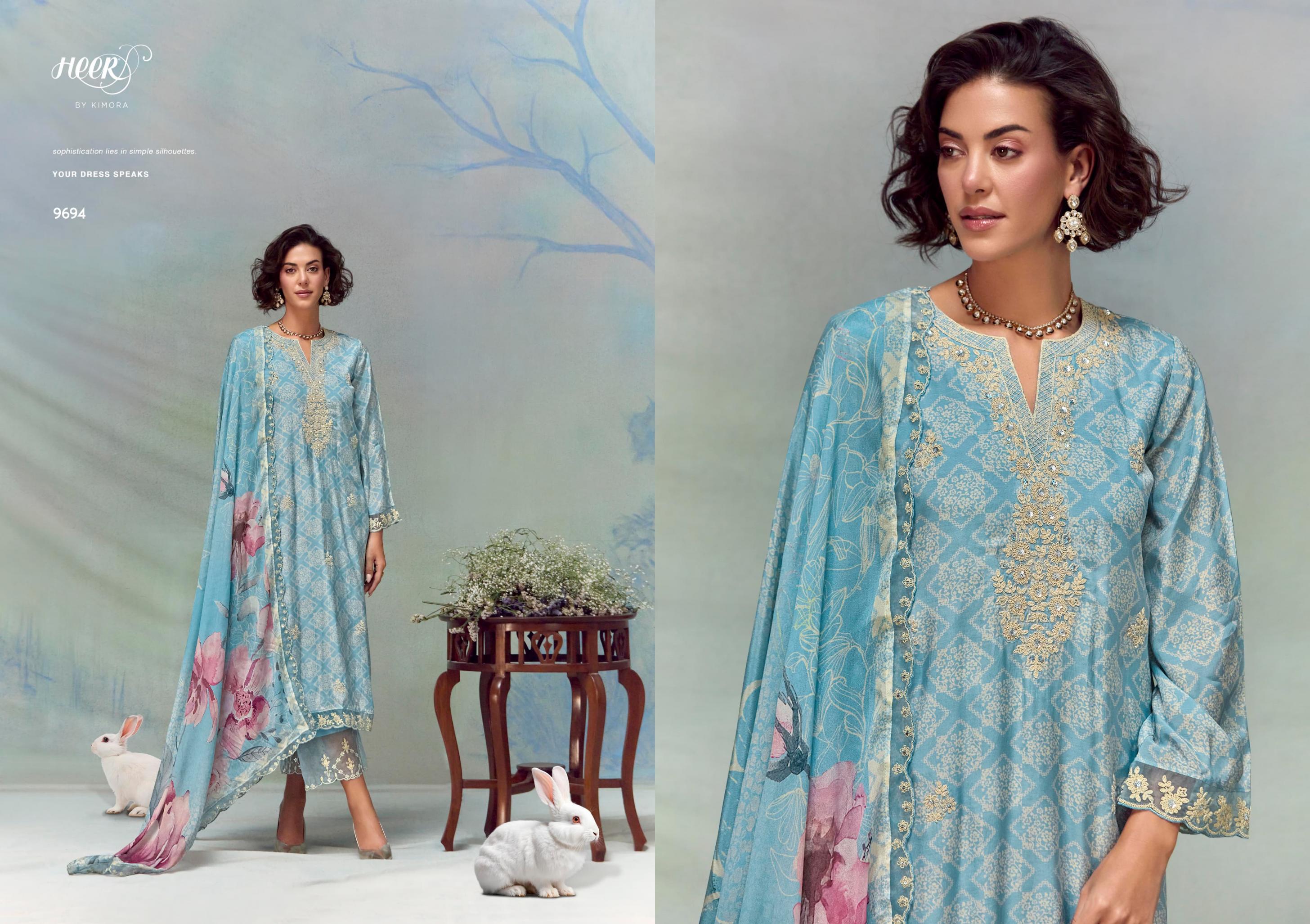 HEER KIMORA FLORENCE VOL 213 MUSLIN DESIGNER SALWAR KAMEEZ