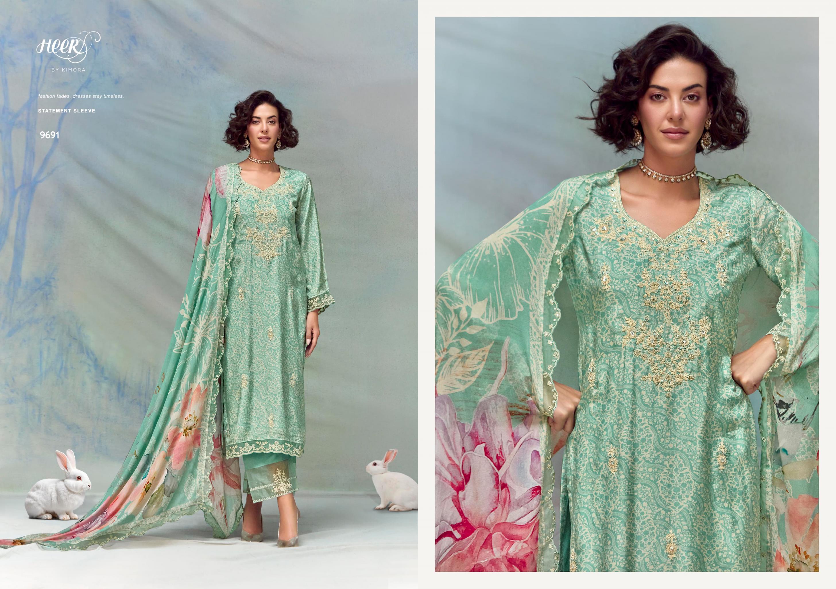 HEER KIMORA FLORENCE VOL 213 MUSLIN DESIGNER SALWAR KAMEEZ