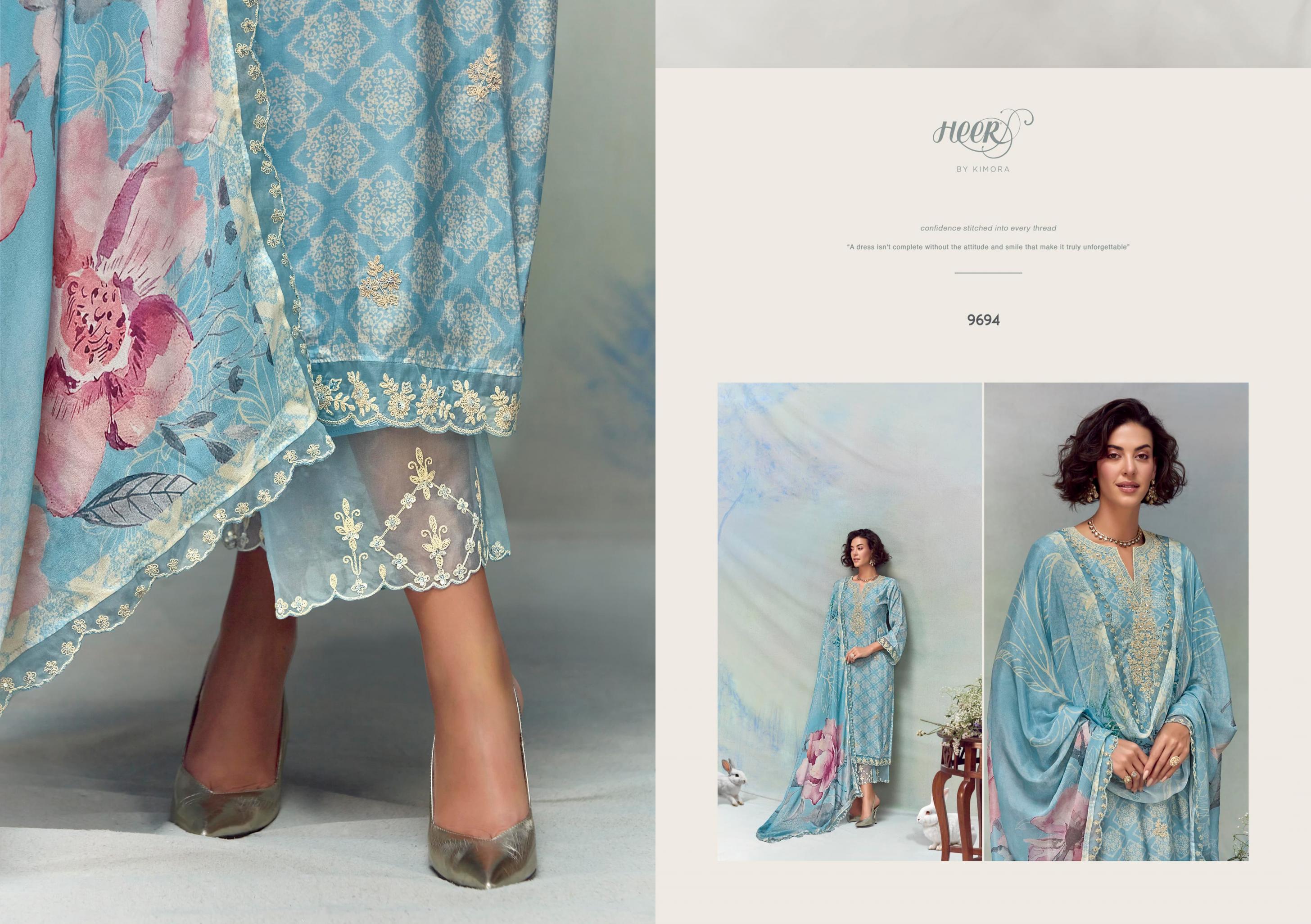 HEER KIMORA FLORENCE VOL 213 MUSLIN DESIGNER SALWAR KAMEEZ