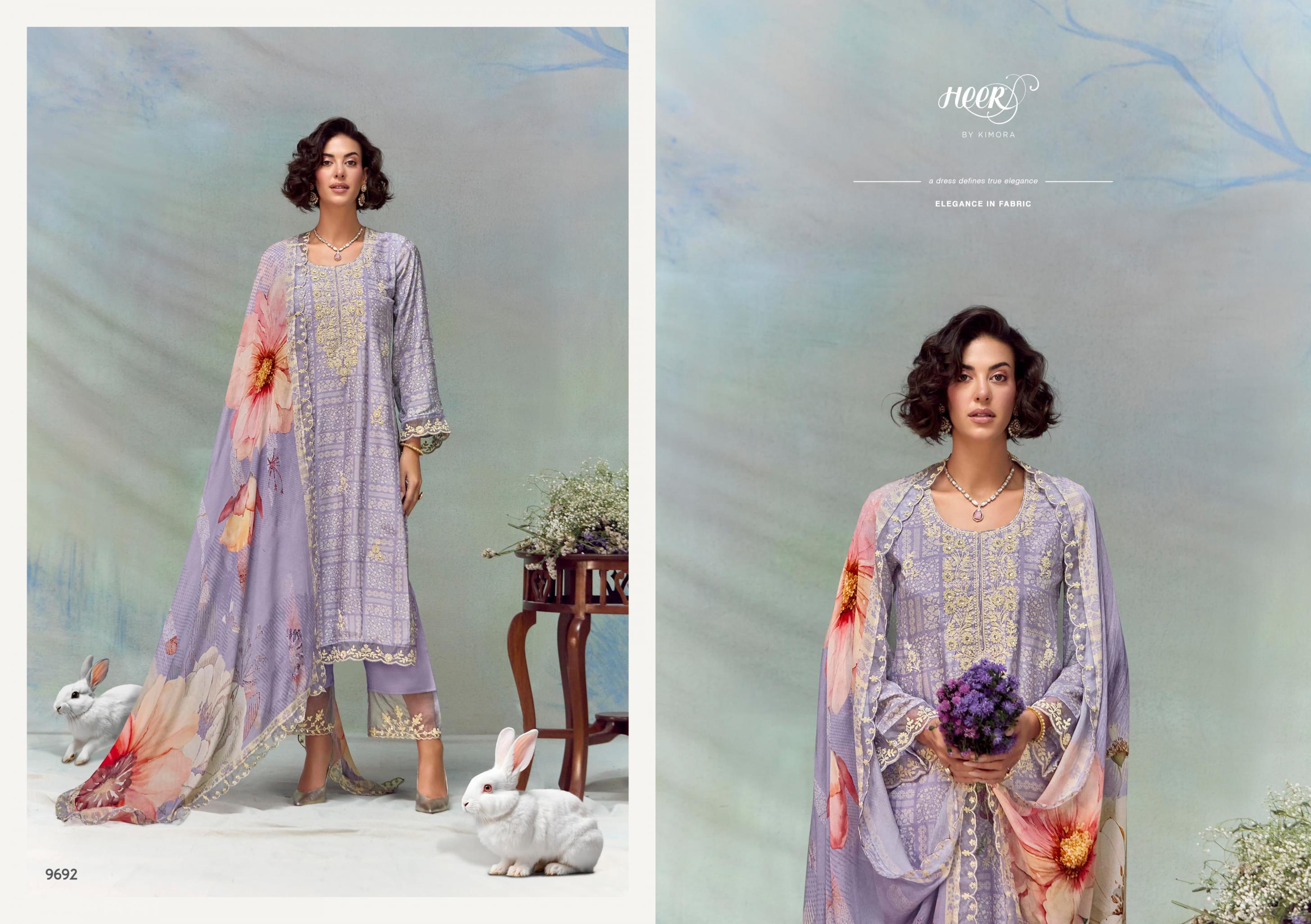 HEER KIMORA FLORENCE VOL 213 MUSLIN DESIGNER SALWAR KAMEEZ