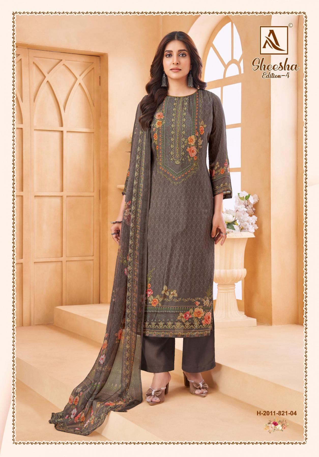 SHEESHA VOL 4 BY ALOK VISCOSE MUSLIN MODERN PAKISTANI DRESS MATERIAL
