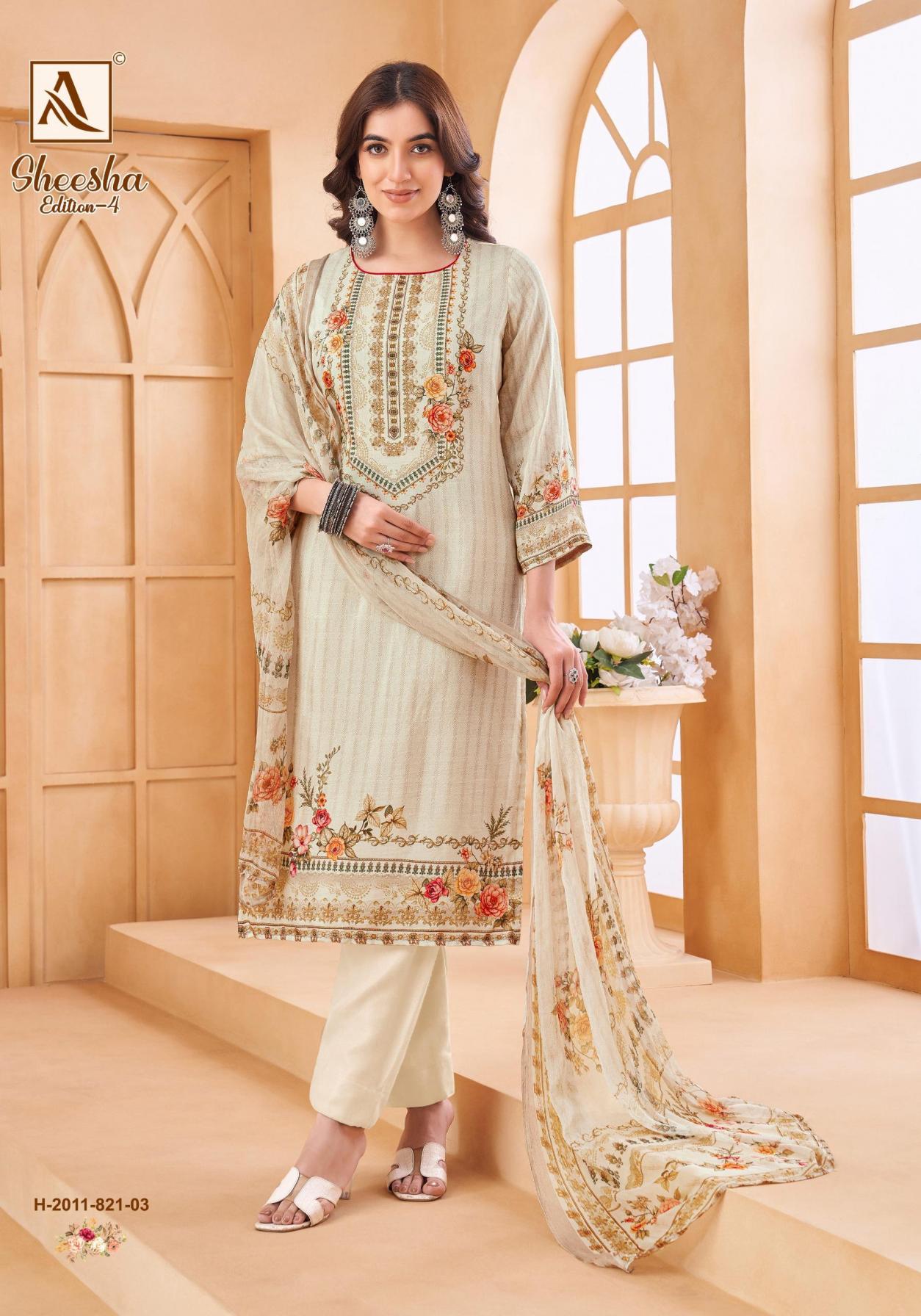 SHEESHA VOL 4 BY ALOK VISCOSE MUSLIN MODERN PAKISTANI DRESS MATERIAL