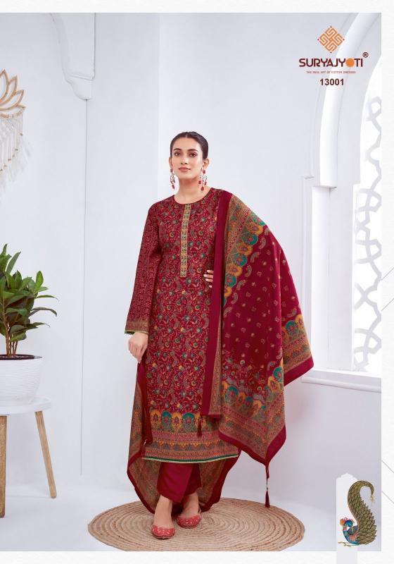 SURYAJYOTI PUSHPA VOL 13 MODAL DISCHARGE PRINT UNSTITCH SUIT FOR LADIES