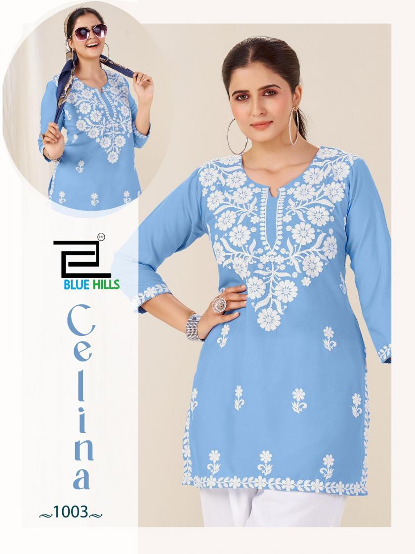 CELINA BY BLUE HILLS RAYON CLASSIC READYMADE KURTI WITH PAIR