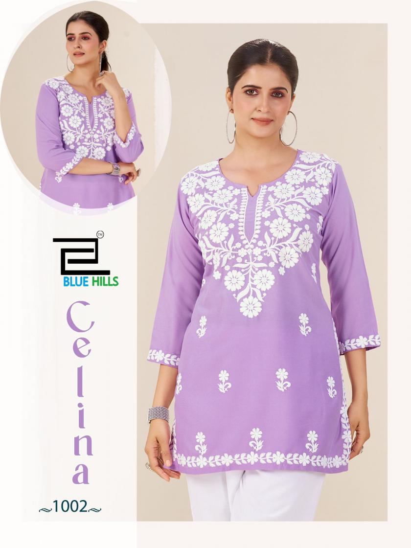 CELINA BY BLUE HILLS RAYON CLASSIC READYMADE KURTI WITH PAIR