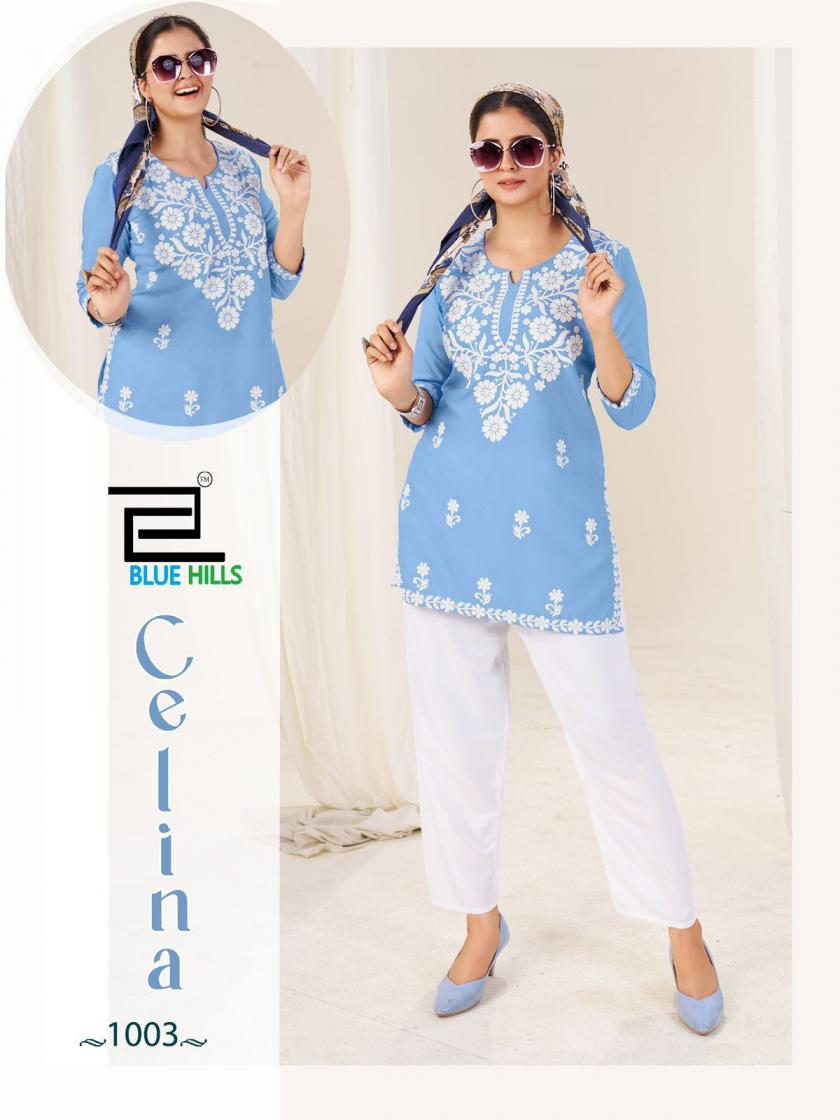 CELINA BY BLUE HILLS RAYON CLASSIC READYMADE KURTI WITH PAIR