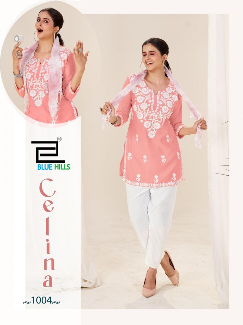 CELINA BY BLUE HILLS RAYON CLASSIC READYMADE KURTI WITH PAIR