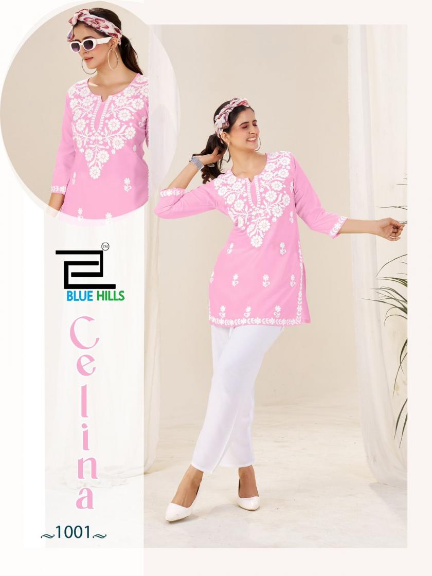 CELINA BY BLUE HILLS RAYON CLASSIC READYMADE KURTI WITH PAIR
