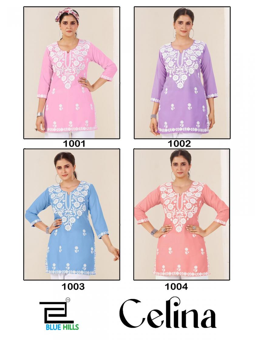 CELINA BY BLUE HILLS RAYON CLASSIC READYMADE KURTI WITH PAIR