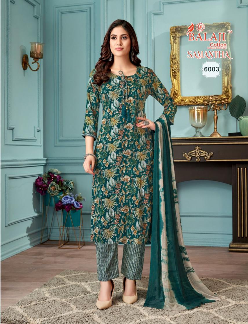 SAMANTHA VOL 6 BY BALAJI COTTON CAPSULE RAYON CASUAL READYMADE 3PCS DRESS