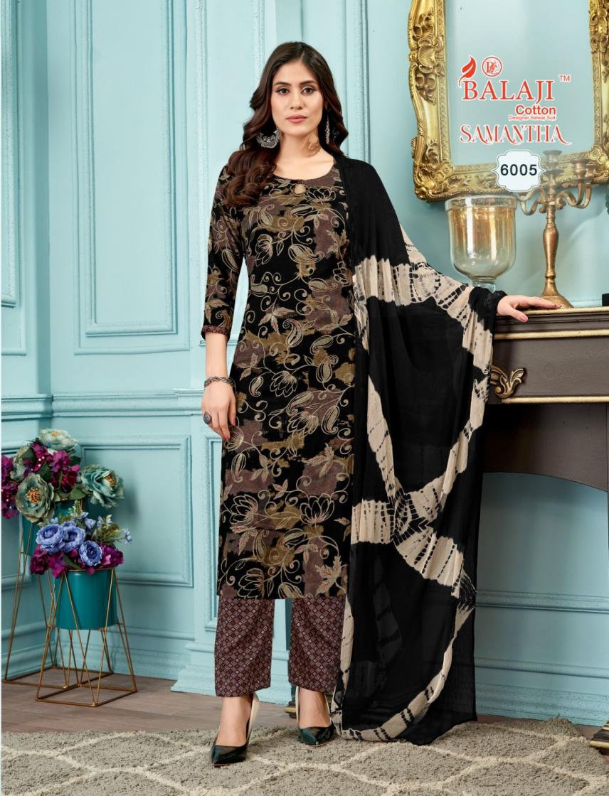 SAMANTHA VOL 6 BY BALAJI COTTON CAPSULE RAYON CASUAL READYMADE 3PCS DRESS