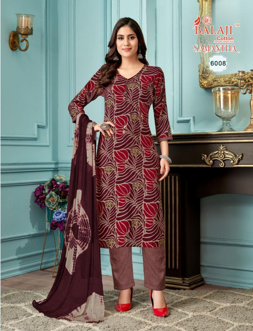 SAMANTHA VOL 6 BY BALAJI COTTON CAPSULE RAYON CASUAL READYMADE 3PCS DRESS