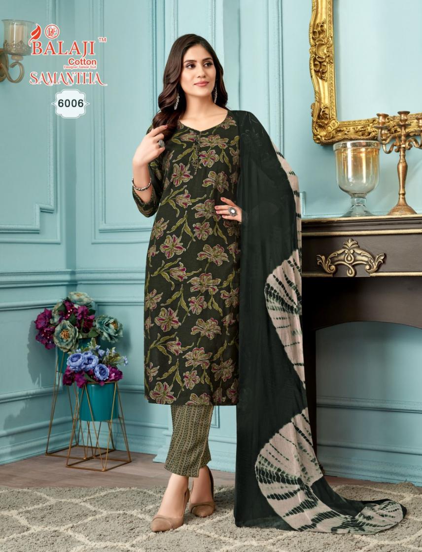 SAMANTHA VOL 6 BY BALAJI COTTON CAPSULE RAYON CASUAL READYMADE 3PCS DRESS