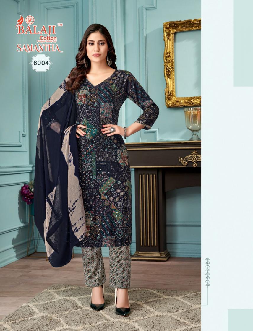 SAMANTHA VOL 6 BY BALAJI COTTON CAPSULE RAYON CASUAL READYMADE 3PCS DRESS