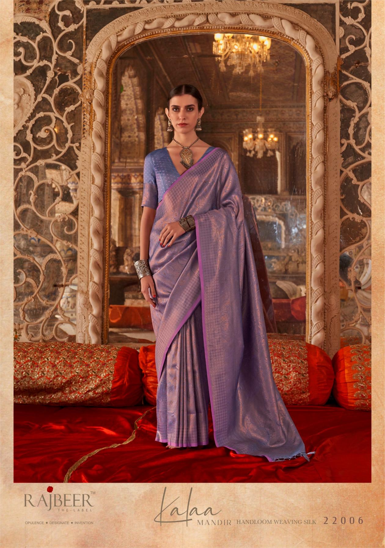 KALAA MANDIR BY RAJBEER STYLISH LOOK HANDLOOM WEAVING SILK SAREES