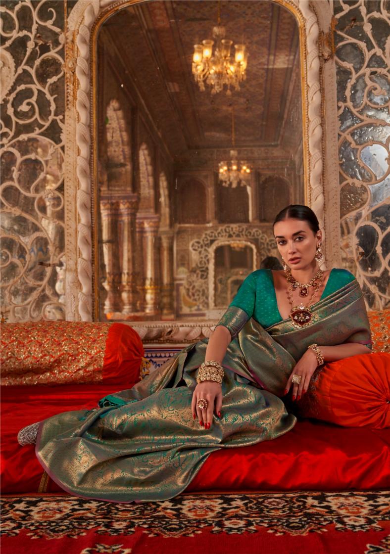 KALAA MANDIR BY RAJBEER STYLISH LOOK HANDLOOM WEAVING SILK SAREES
