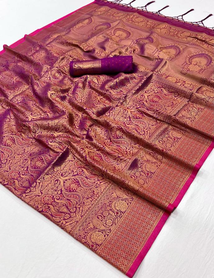 KALAA MANDIR BY RAJBEER STYLISH LOOK HANDLOOM WEAVING SILK SAREES