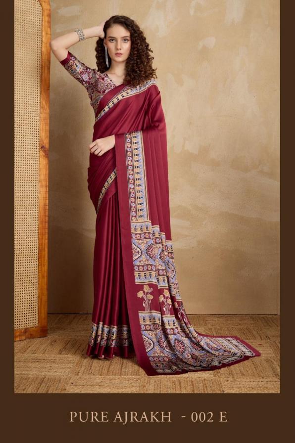 RAJTEX PURE AJRAKH VOL 2 SATIN CREPE FASHIONABLE SAREE WHOLESALER