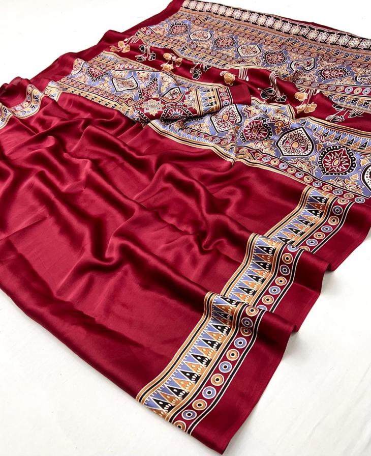 RAJTEX PURE AJRAKH VOL 2 SATIN CREPE FASHIONABLE SAREE WHOLESALER