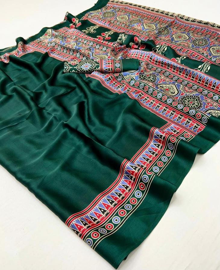 RAJTEX PURE AJRAKH VOL 2 SATIN CREPE FASHIONABLE SAREE WHOLESALER