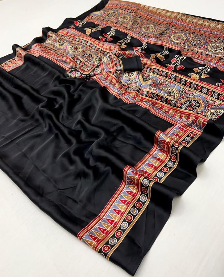 RAJTEX PURE AJRAKH VOL 2 SATIN CREPE FASHIONABLE SAREE WHOLESALER