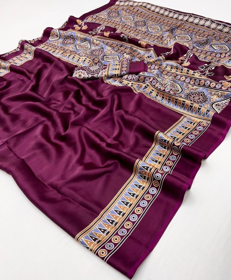 RAJTEX PURE AJRAKH VOL 2 SATIN CREPE FASHIONABLE SAREE WHOLESALER