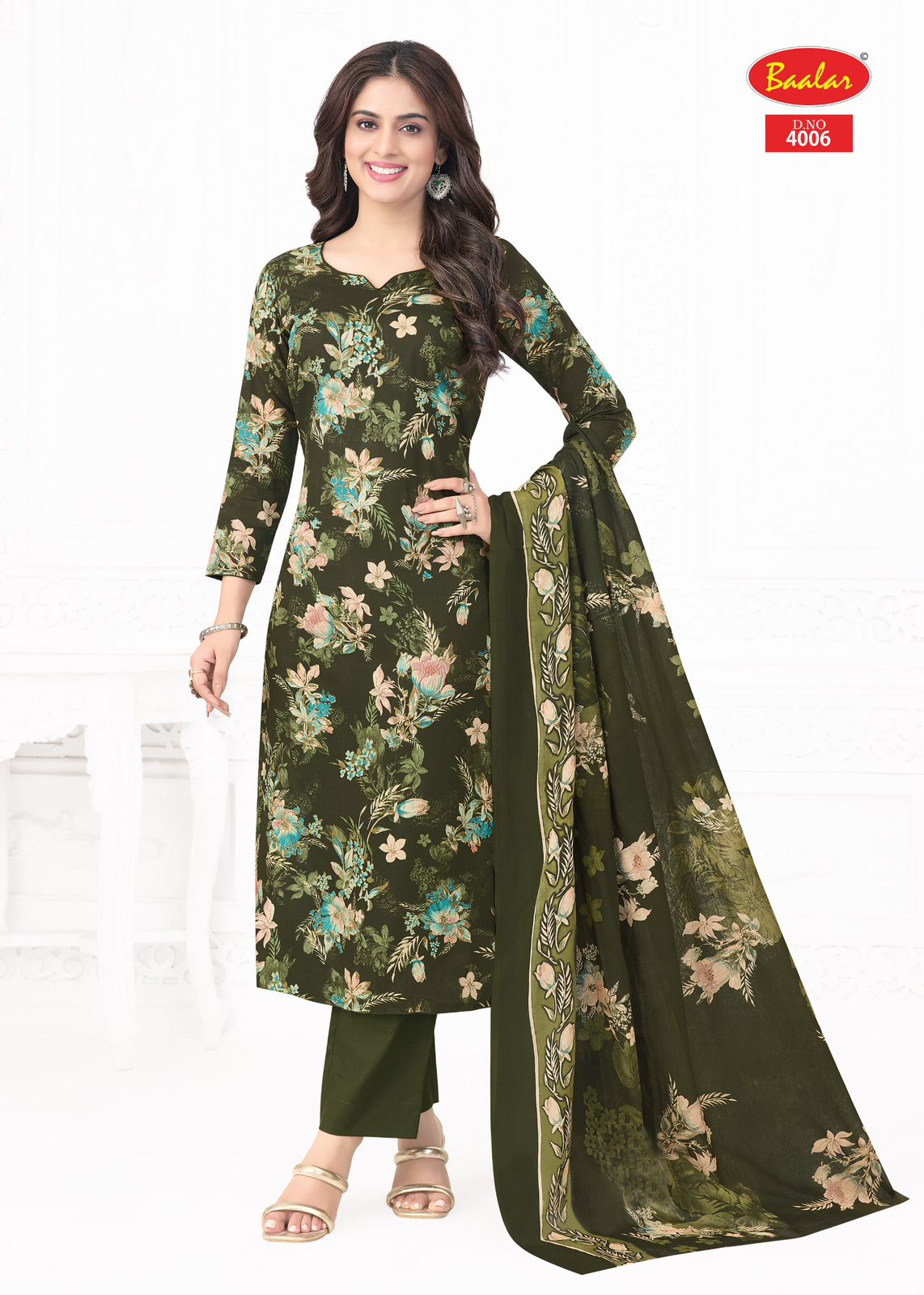 BAALAR PASHMINA VOL-4 WHOLESALE HEAVY LAWN COTTON FLOWER PRINTED DAILY WEAR SALWAR SUITS