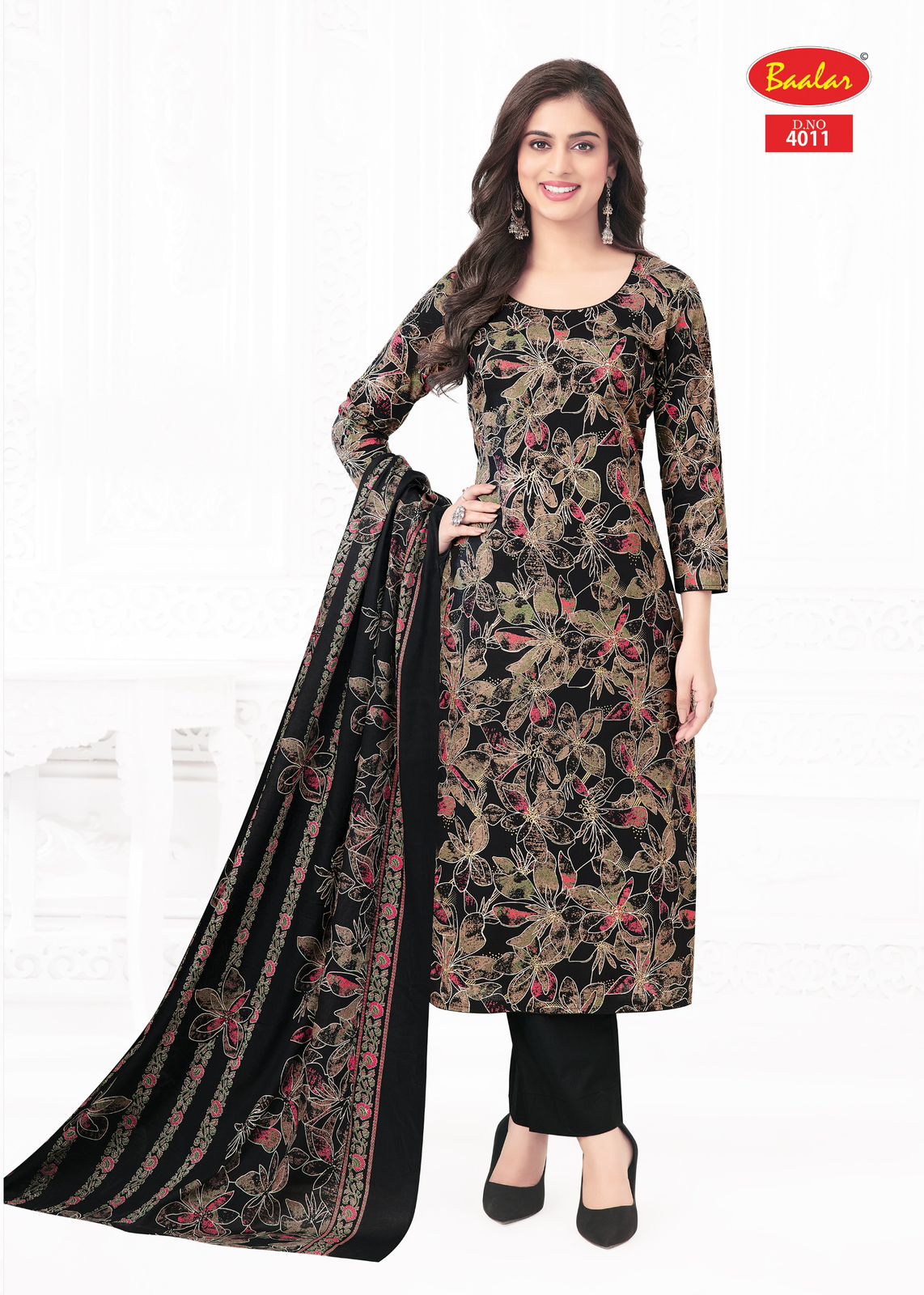 BAALAR PASHMINA VOL-4 WHOLESALE HEAVY LAWN COTTON FLOWER PRINTED DAILY WEAR SALWAR SUITS