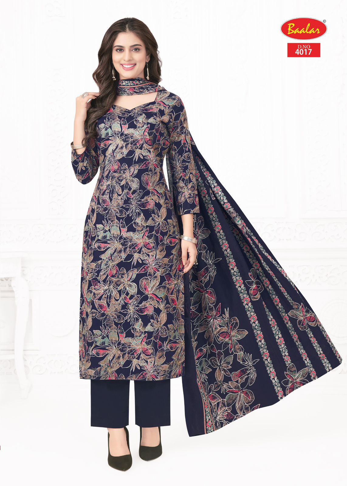 BAALAR PASHMINA VOL-4 WHOLESALE HEAVY LAWN COTTON FLOWER PRINTED DAILY WEAR SALWAR SUITS